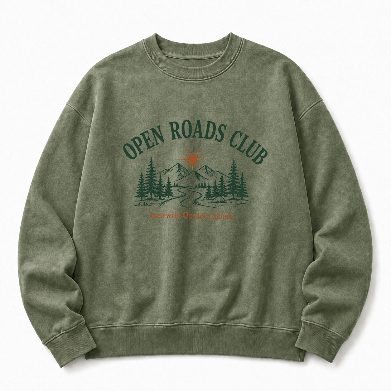 Open Roads Club Washed Grafik-Sweatshirt
