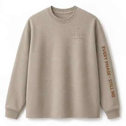Moon Phase Celestial Graphic Long Sleeve Tee
