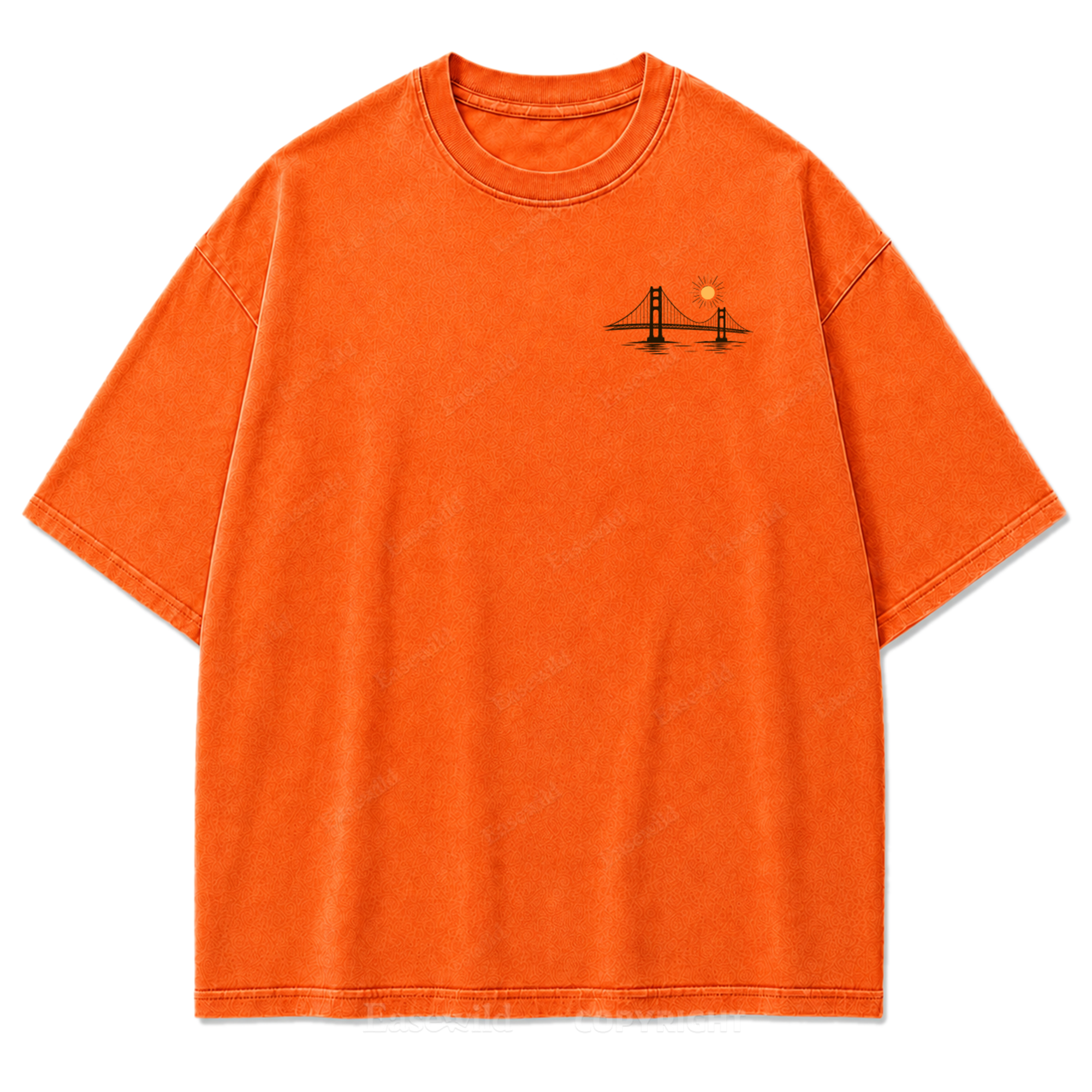 T-Shirt mit Kalifornien-Umriss in verwaschenem Druck