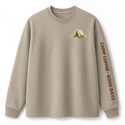 Camp Coffee Mornings Graphic Long Sleeve Tee
