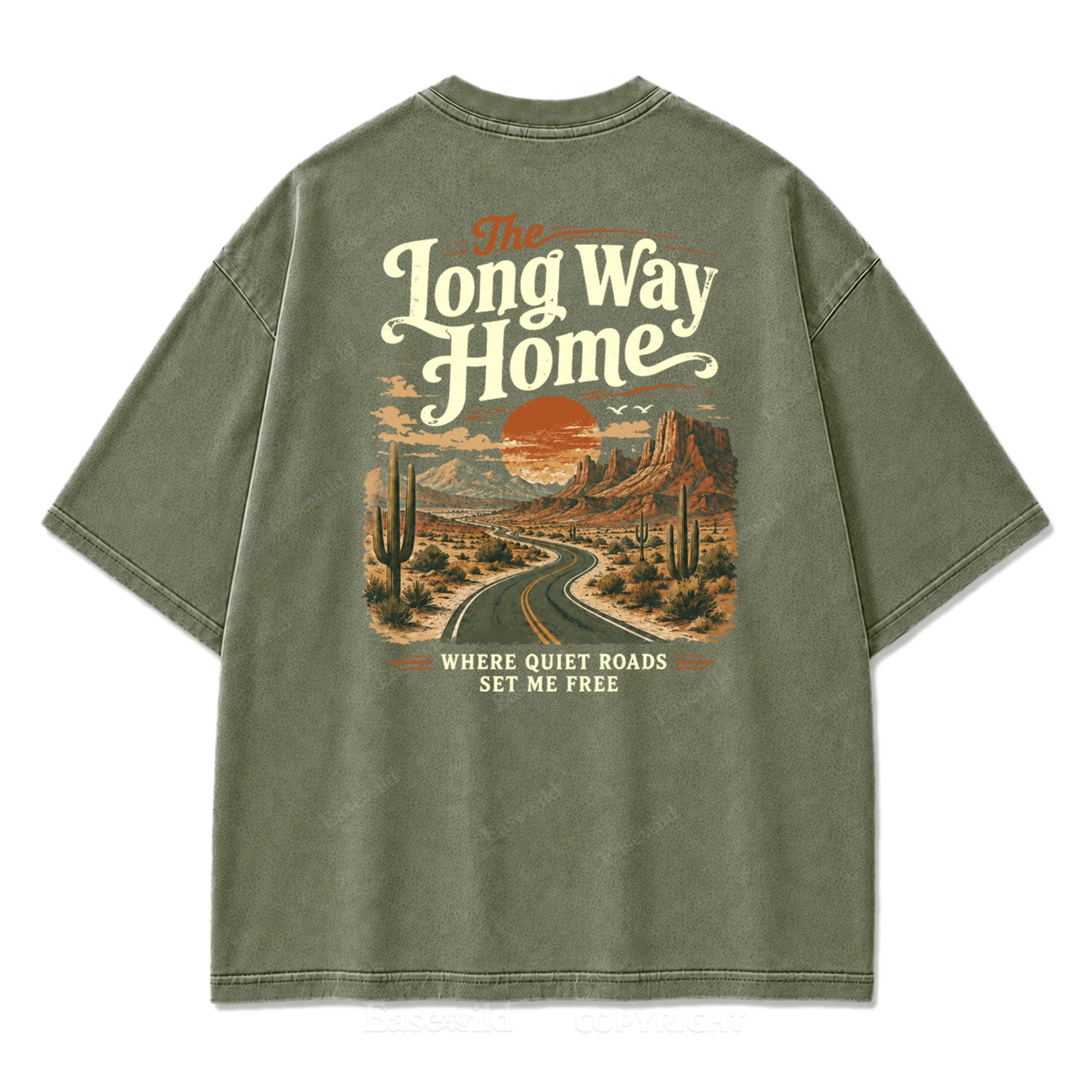 The Long Way Home Washed Print Tee