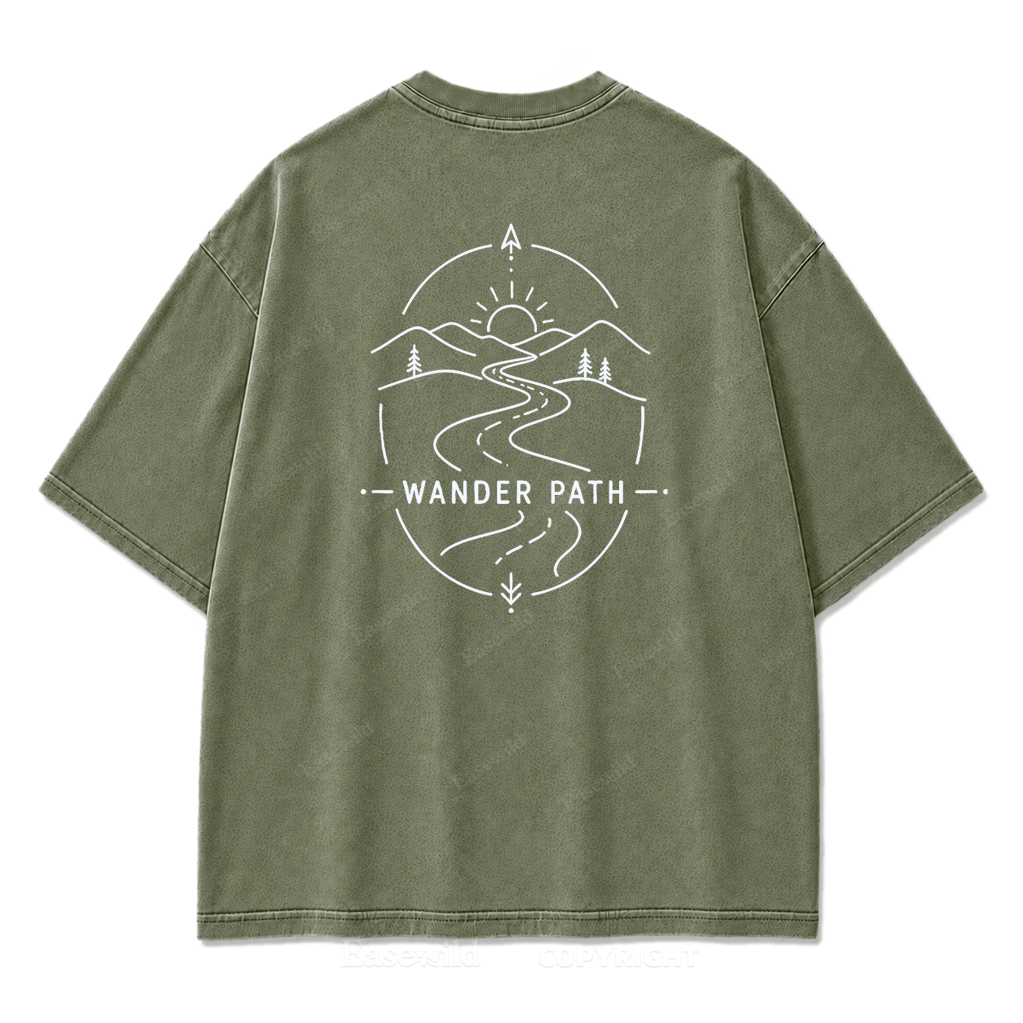 Wander Path Minimal Washed Print Tee
