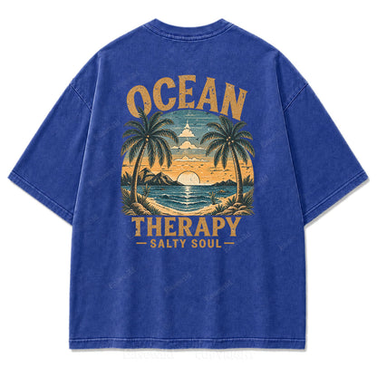 Ocean Therapy Salty Soul Washed Graphic Tee