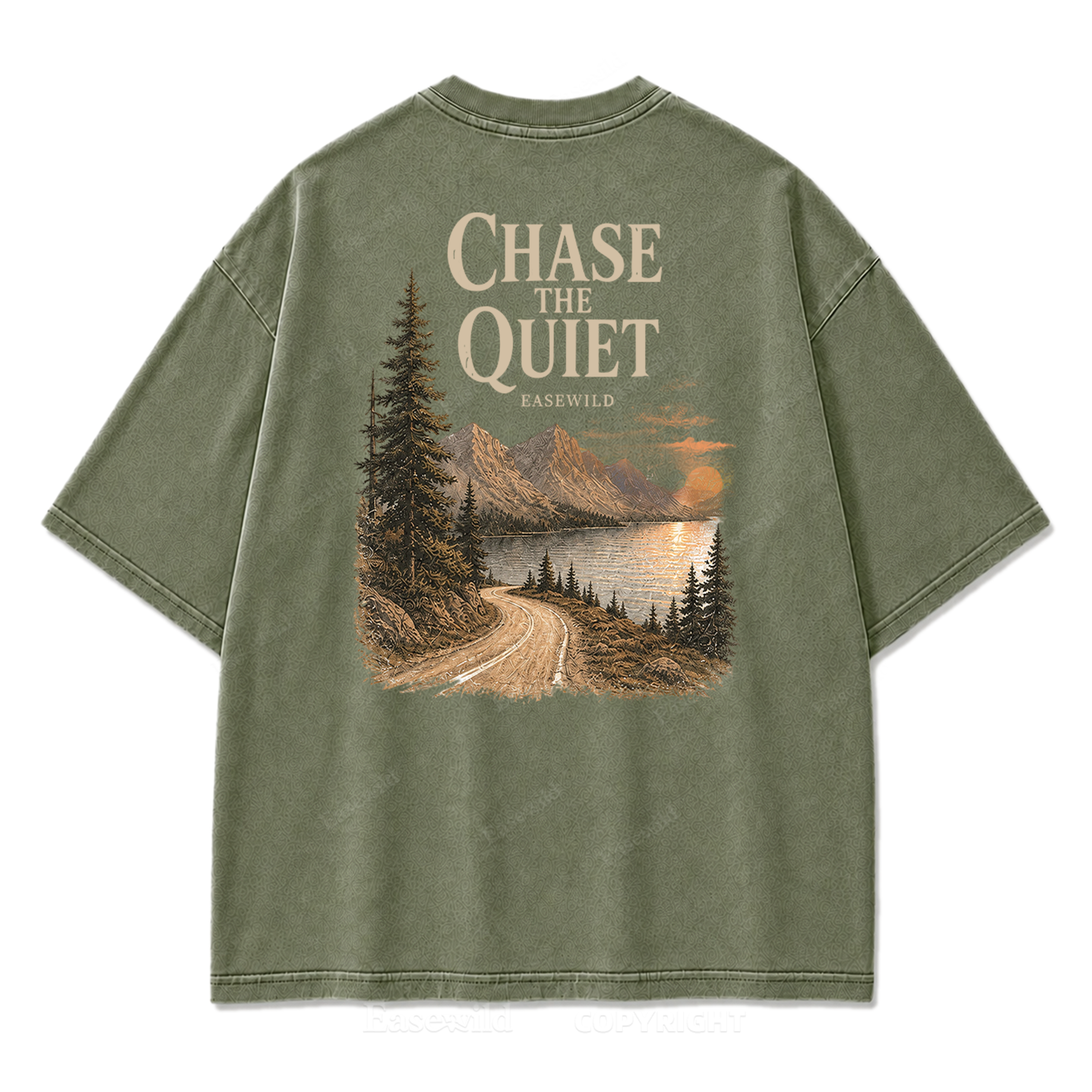 Chasing Quiet Lakeside Mountain Washed Print Tee