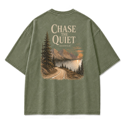 Chasing Quiet Lakeside Mountain Washed Print Tee