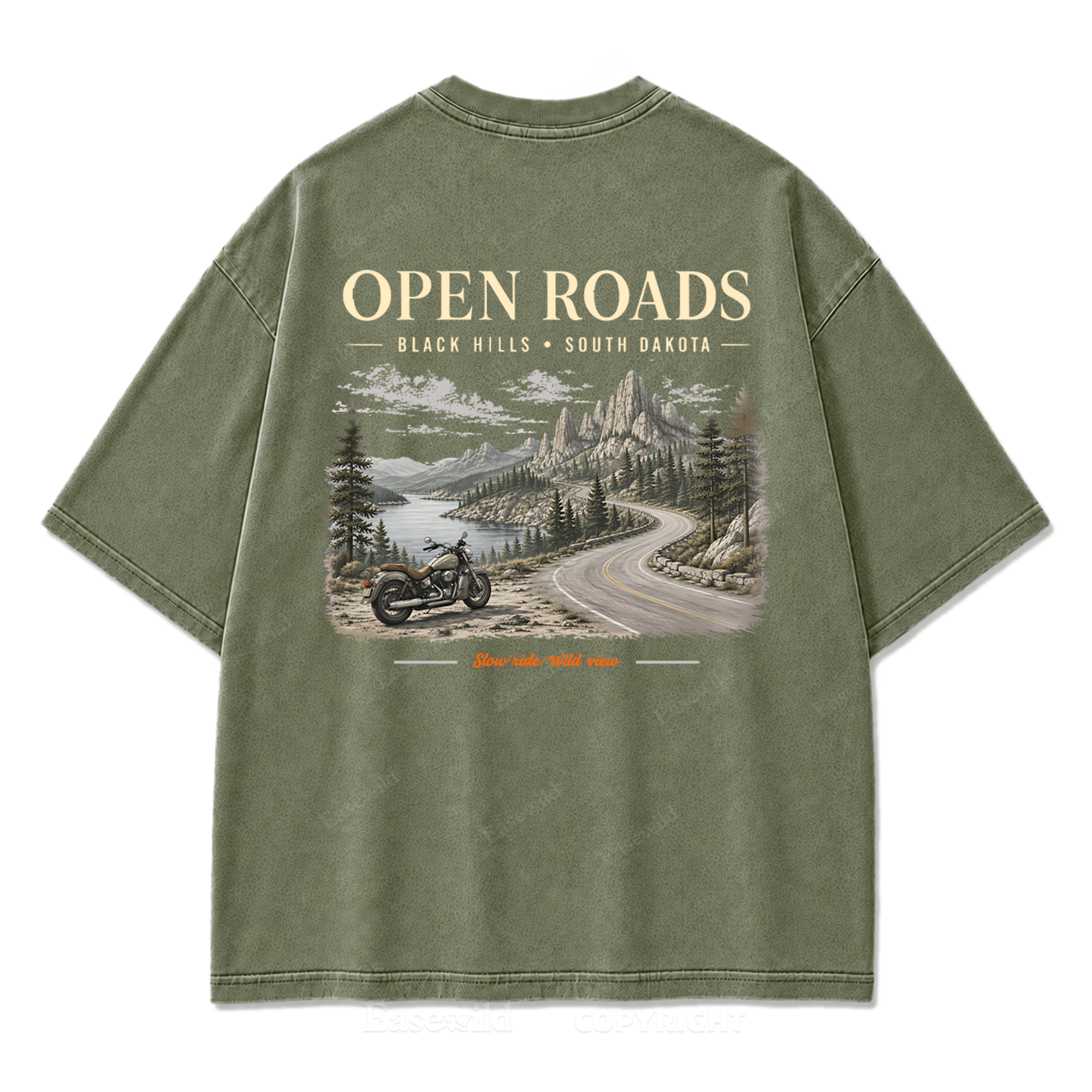 Open Roads Black Hills Washed Print Tee