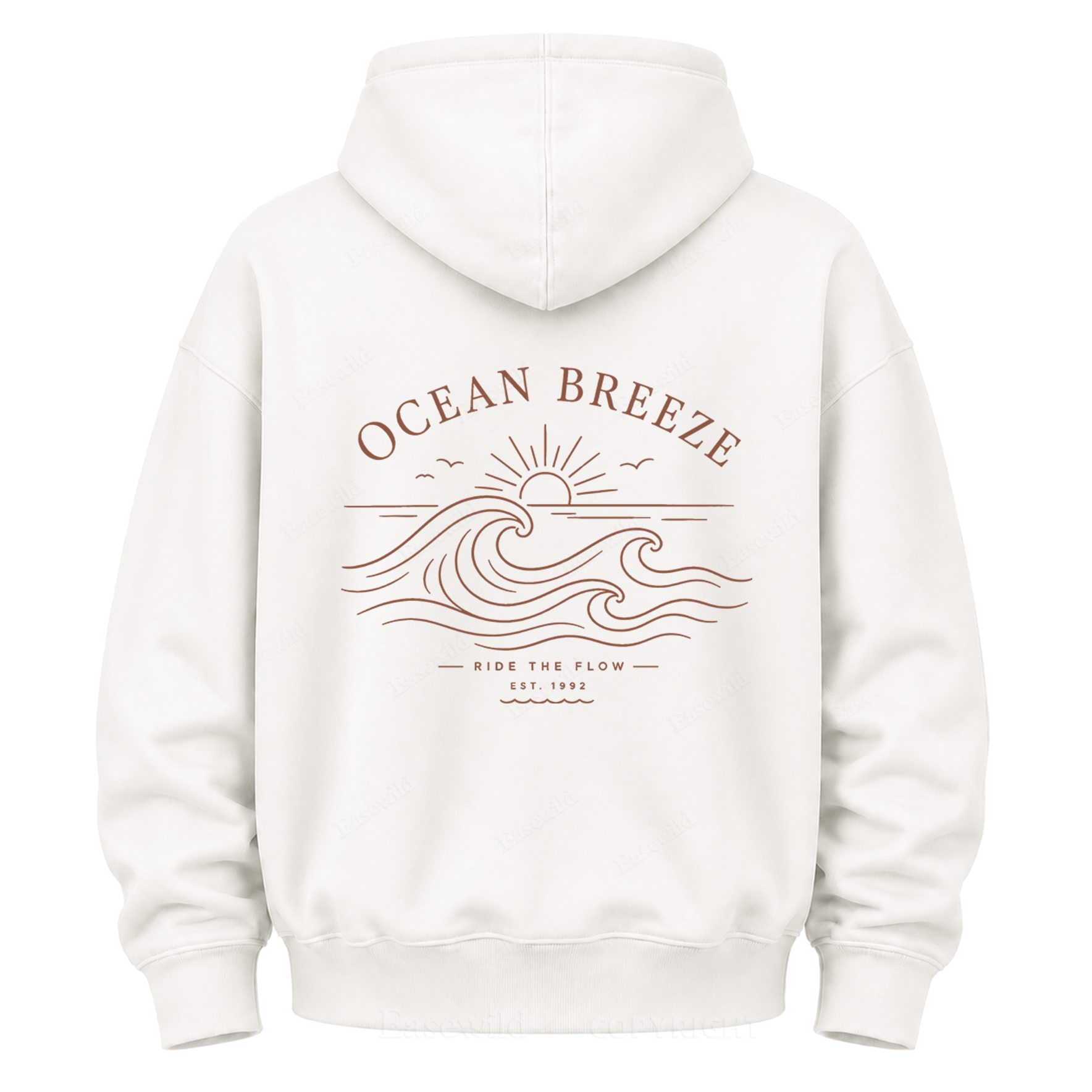 Ocean Breeze Wave Graphic Hoodie