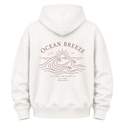 Ocean Breeze Wave Graphic Hoodie