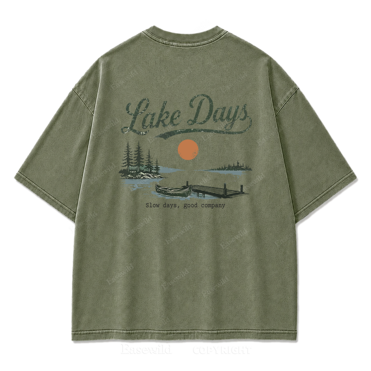 Where Slow Lake Days and Good Company Meet Washed Print Tee