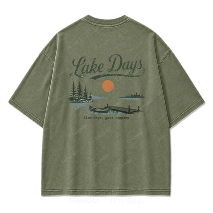 Where Slow Lake Days and Good Company Meet Washed Print Tee