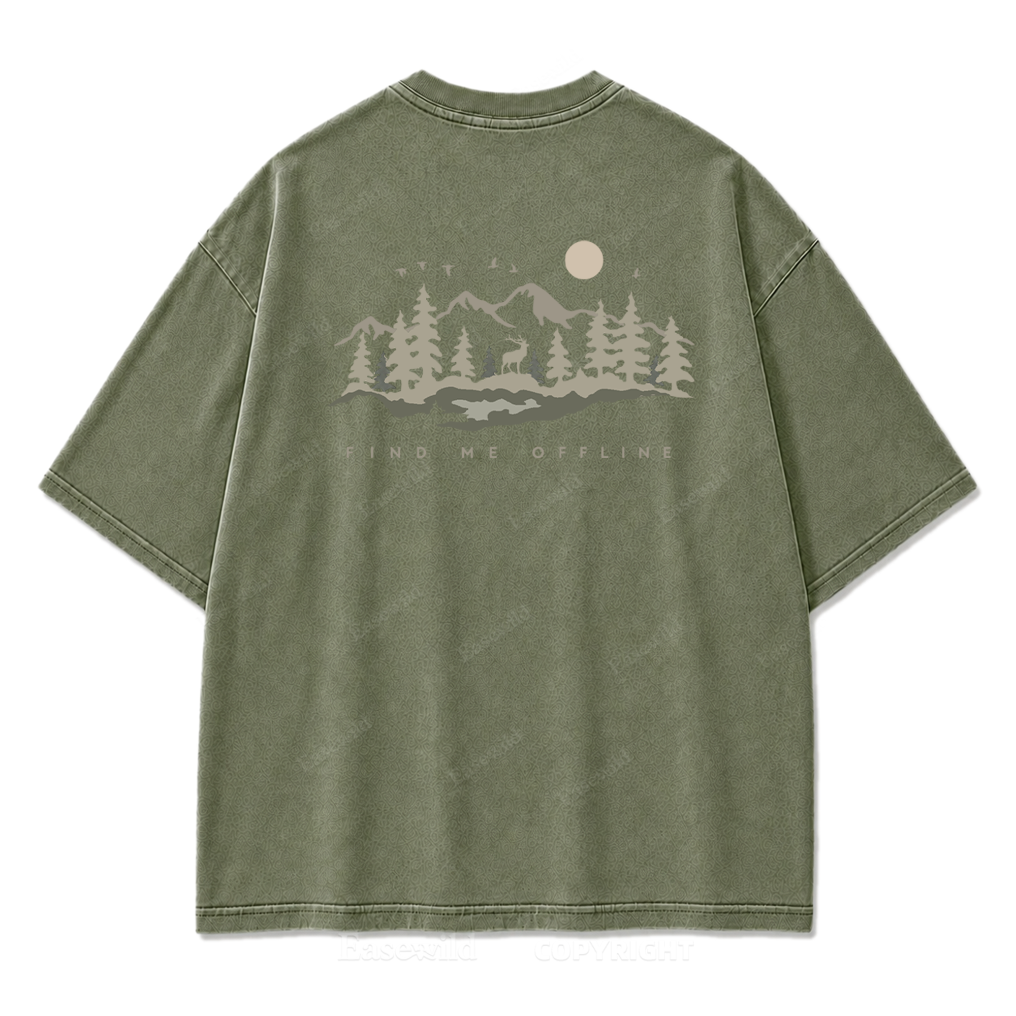Find Me Offline T-Shirt mit Waschung