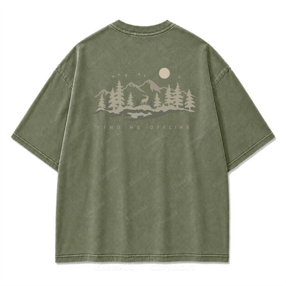 Find Me Offline T-Shirt mit Waschung