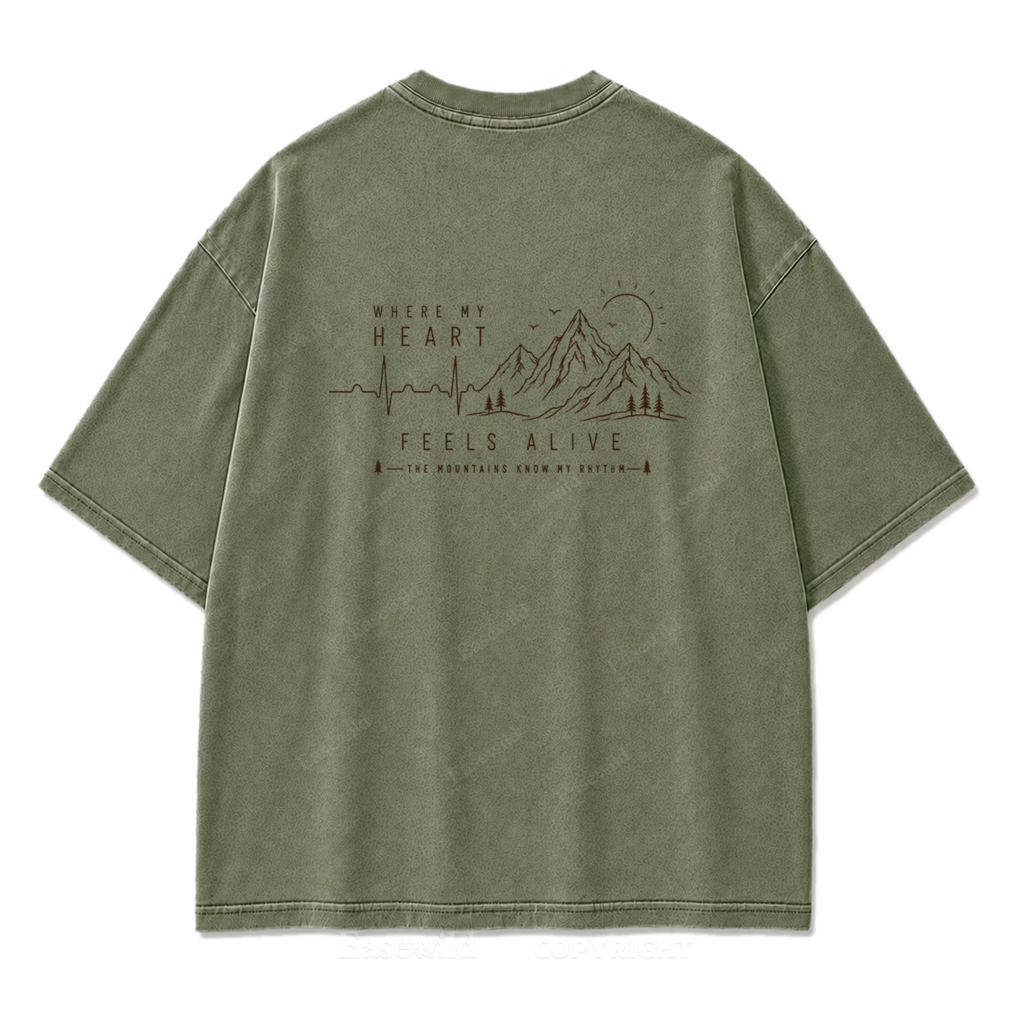 Where My Heart Feels Alive Mountain Washed Print Tee