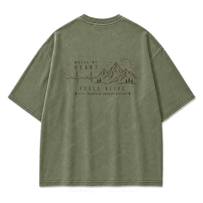 Where My Heart Feels Alive Mountain Washed Print Tee