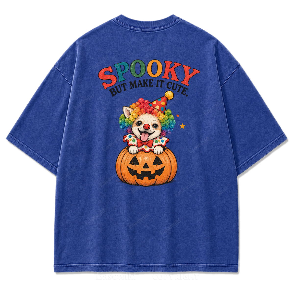 Spooky But Make It Cute Chihuahua Clown Washed Graphic T-Shirt