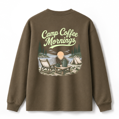 Camp Coffee Mornings Graphic Long Sleeve Tee