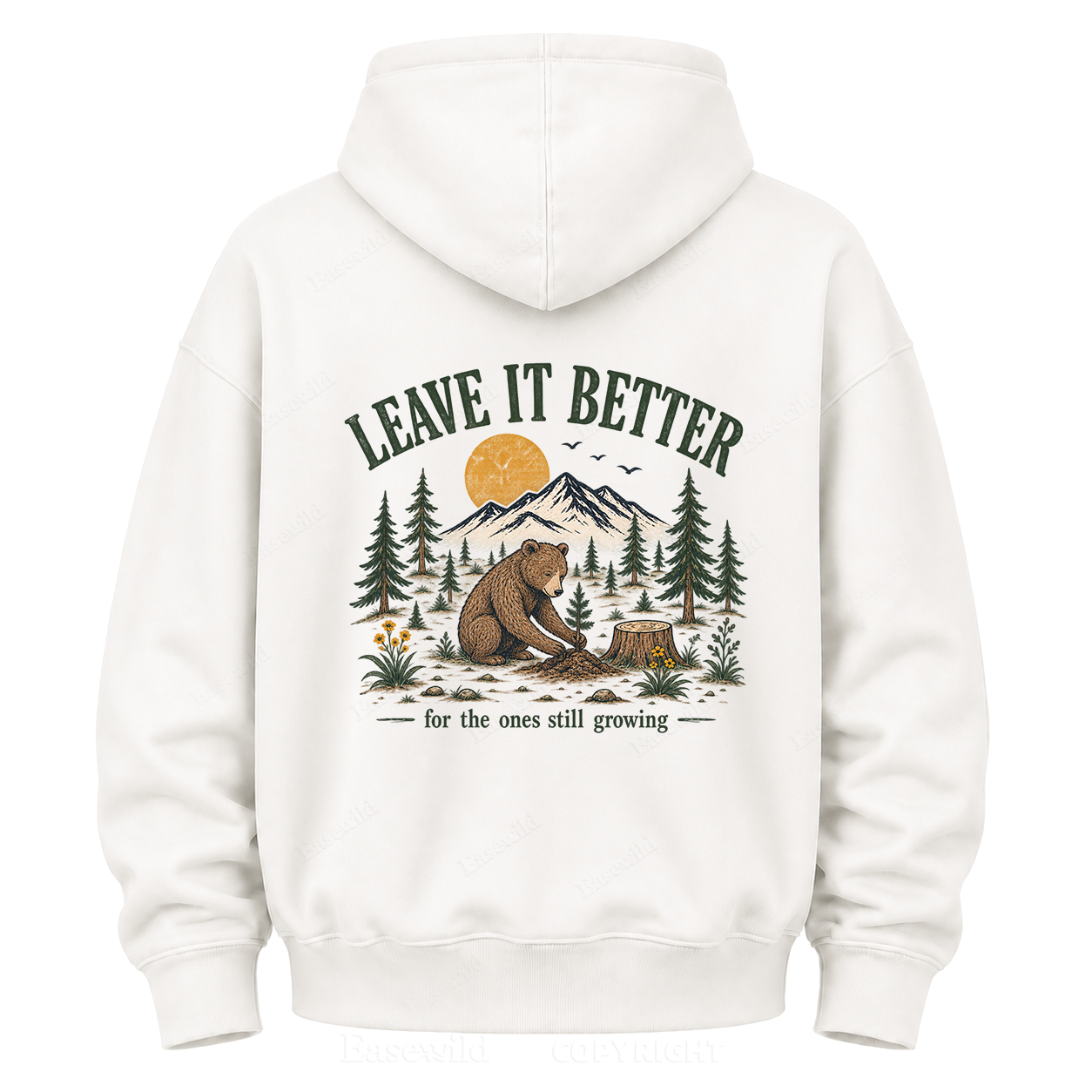 Leave It Better – Vintage Bear & Mountain Graphic Hoodie