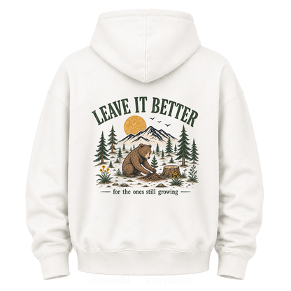 Leave It Better – Vintage Bear & Mountain Graphic Hoodie