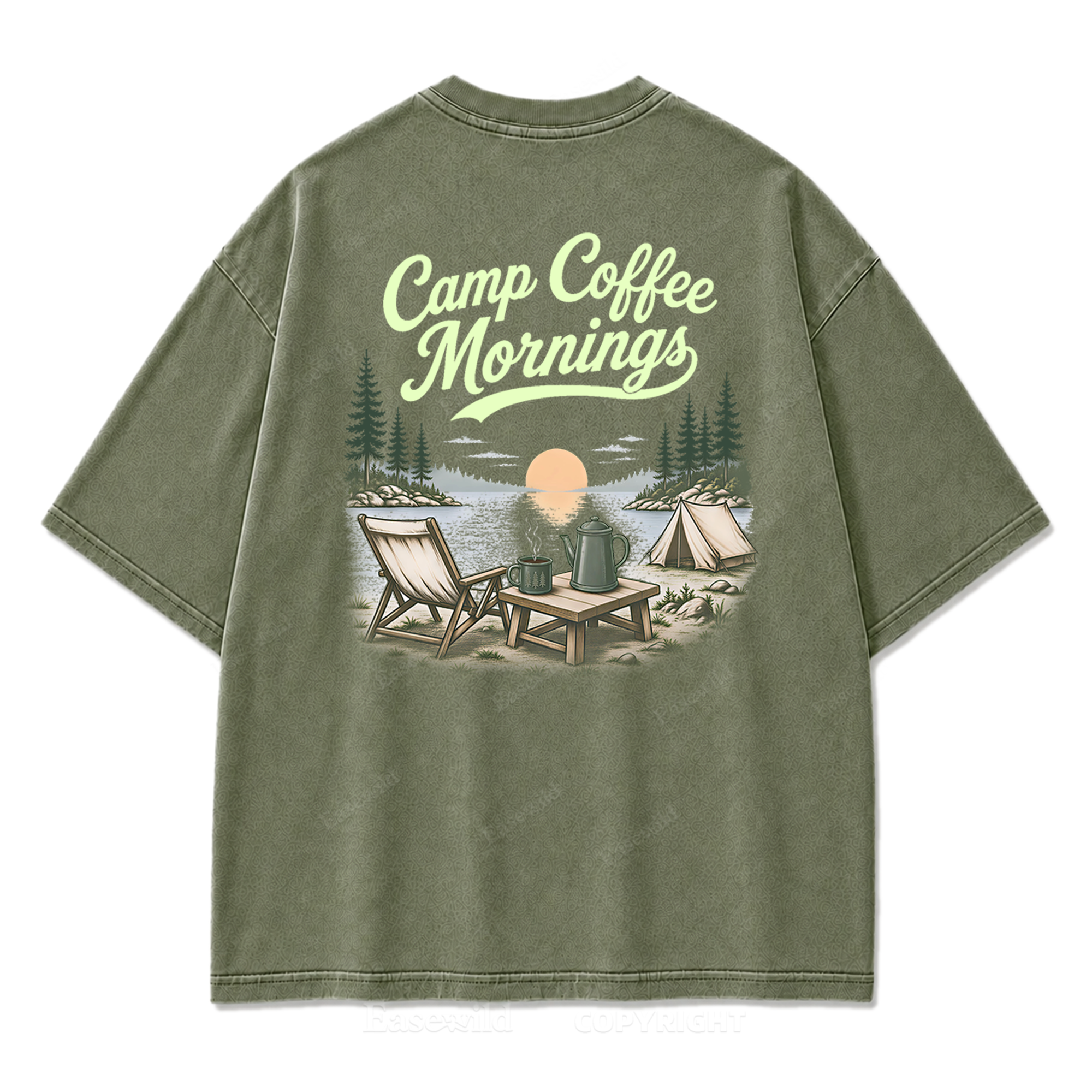 T-Shirt mit Lakeside Coffee Washed Print