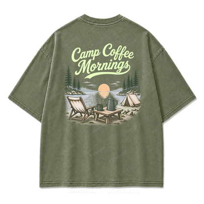 T-Shirt mit Lakeside Coffee Washed Print
