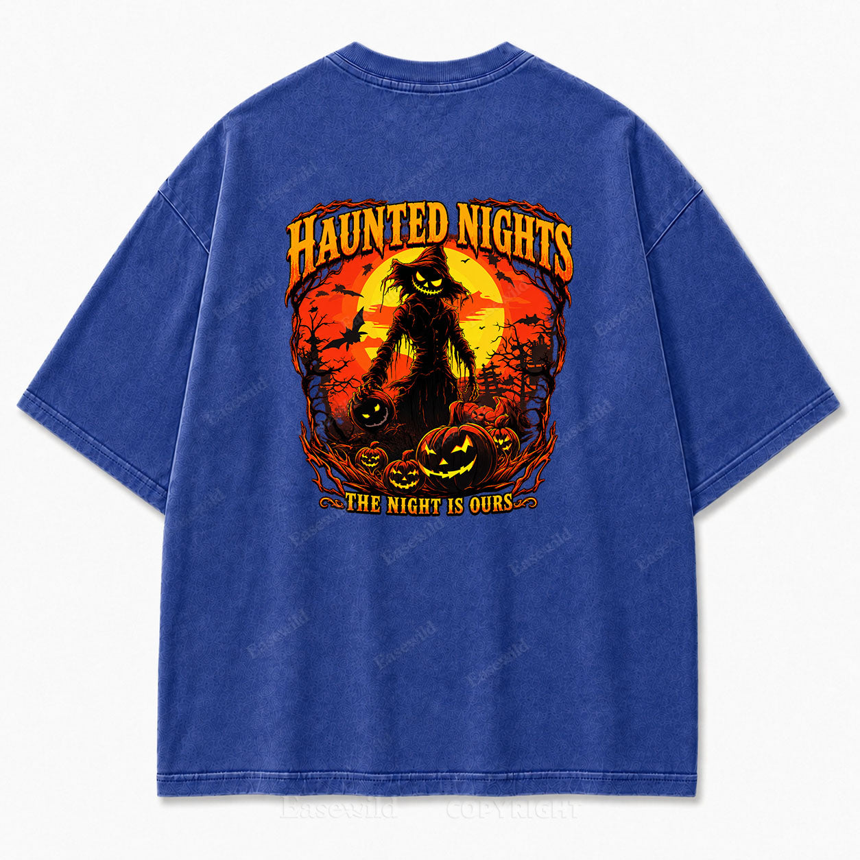 Haunted Nights Halloween Washed Graphic Tee