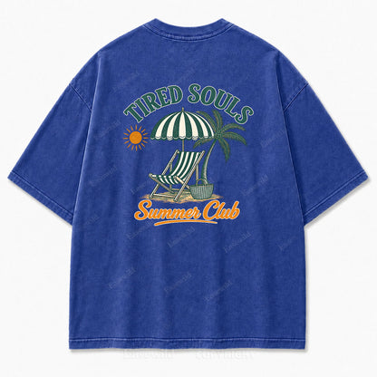Tired Souls Summer Club Washed Print Tee