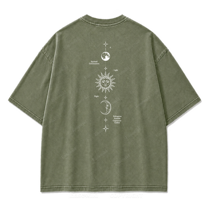 Spiritual Consciousness Sonne & Mond "Washed Print" T-Shirt