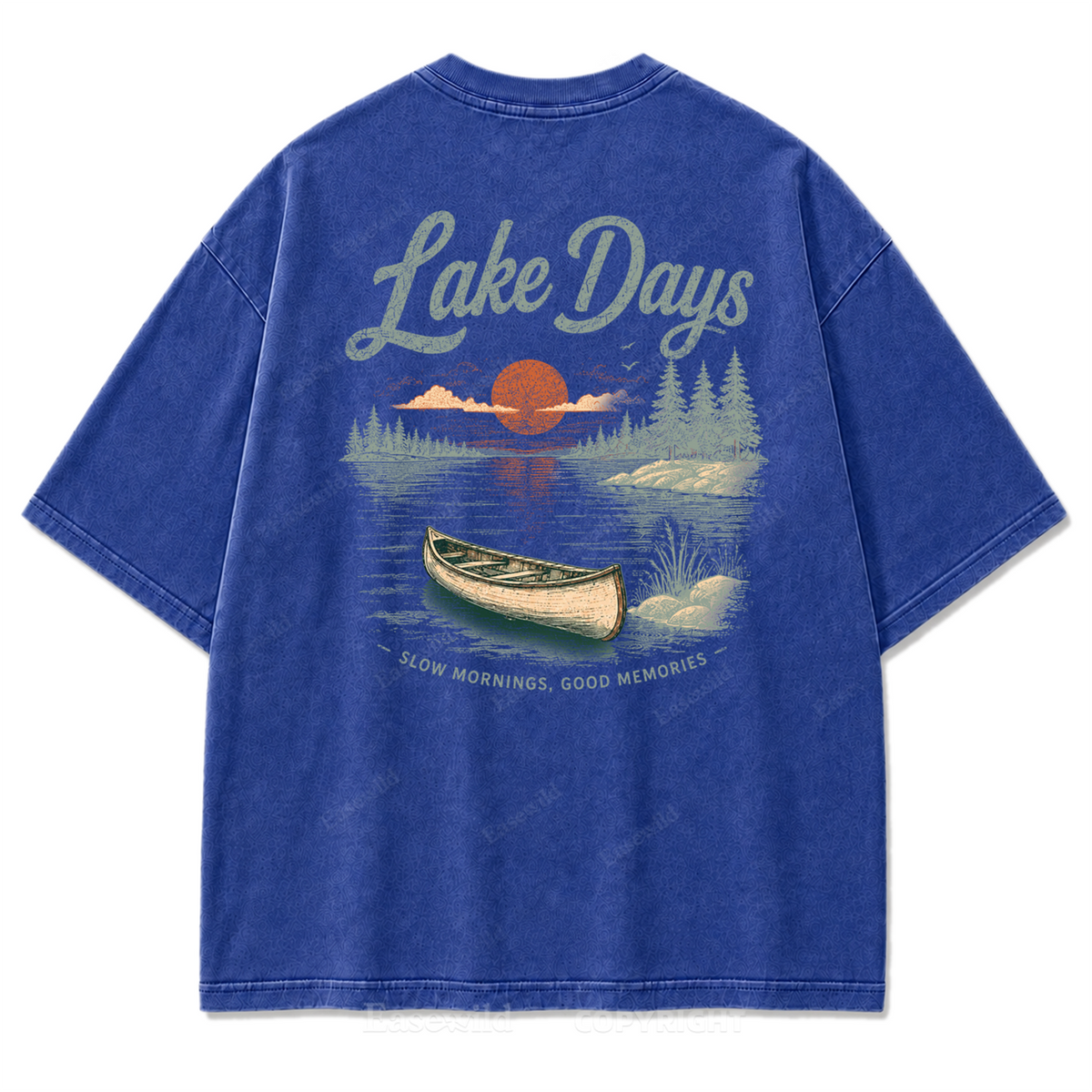 Lake Days Slow Mornings Graphic Washed T-Shirt