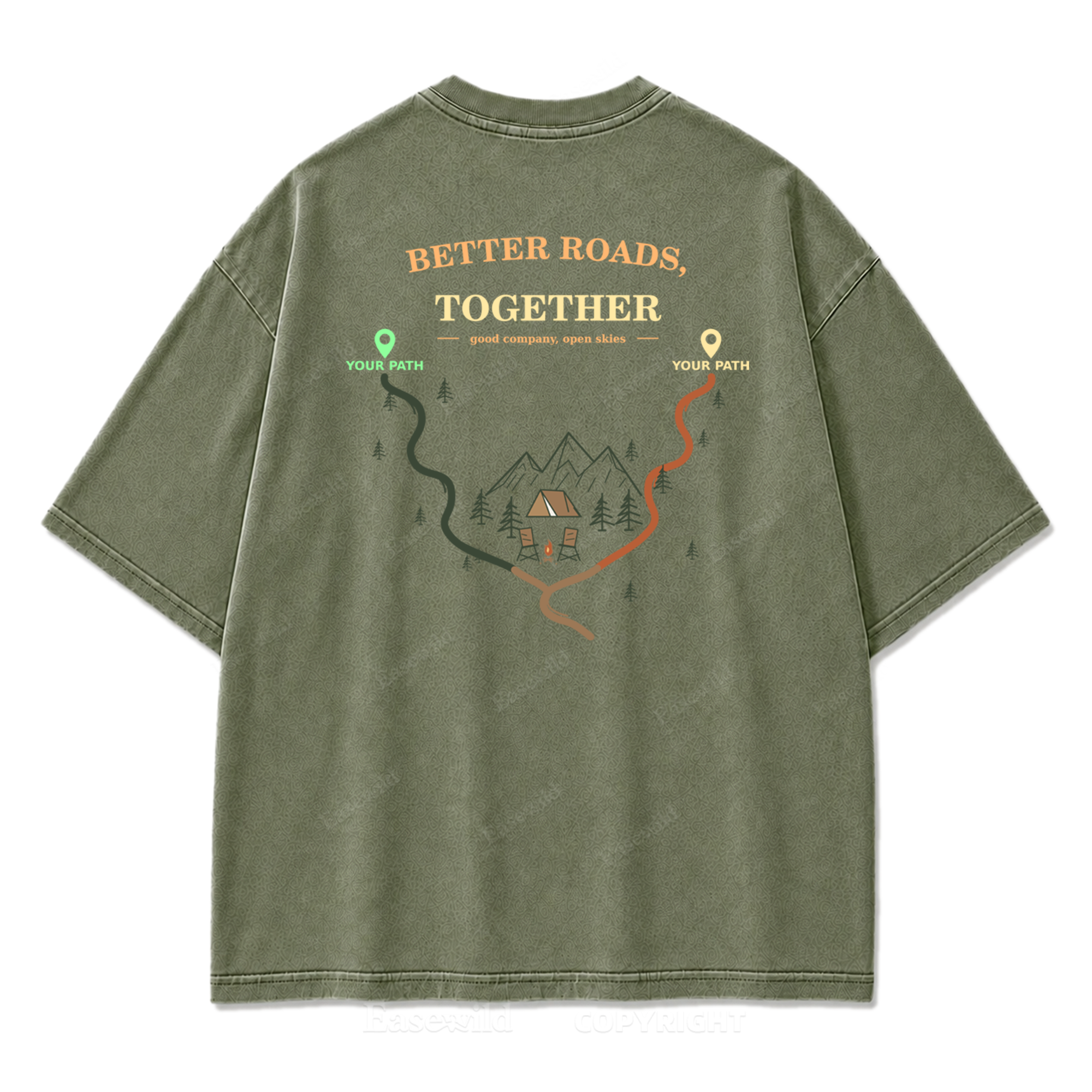 Better Roads Together Washed Print Tee