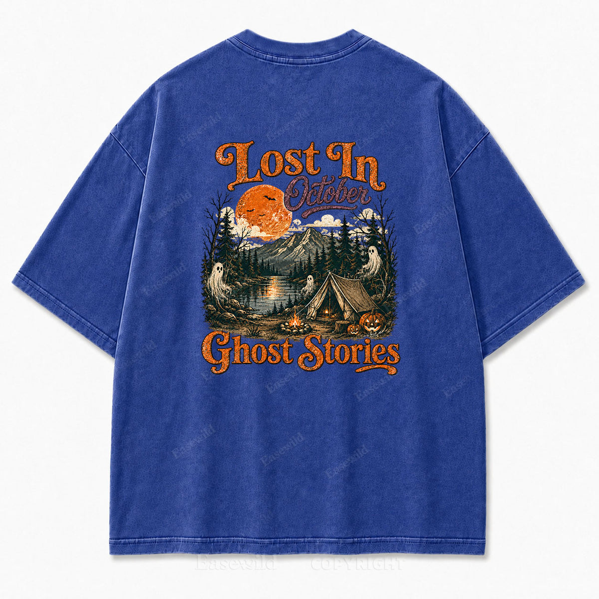 Lost In October Halloween Washed Graphic Tee