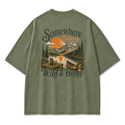 Somewhere Between Wild & Home Washed Print Tee