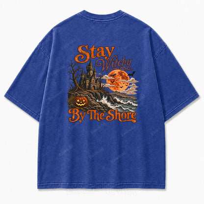 Stay Witchy  Halloween Washed Print Tee