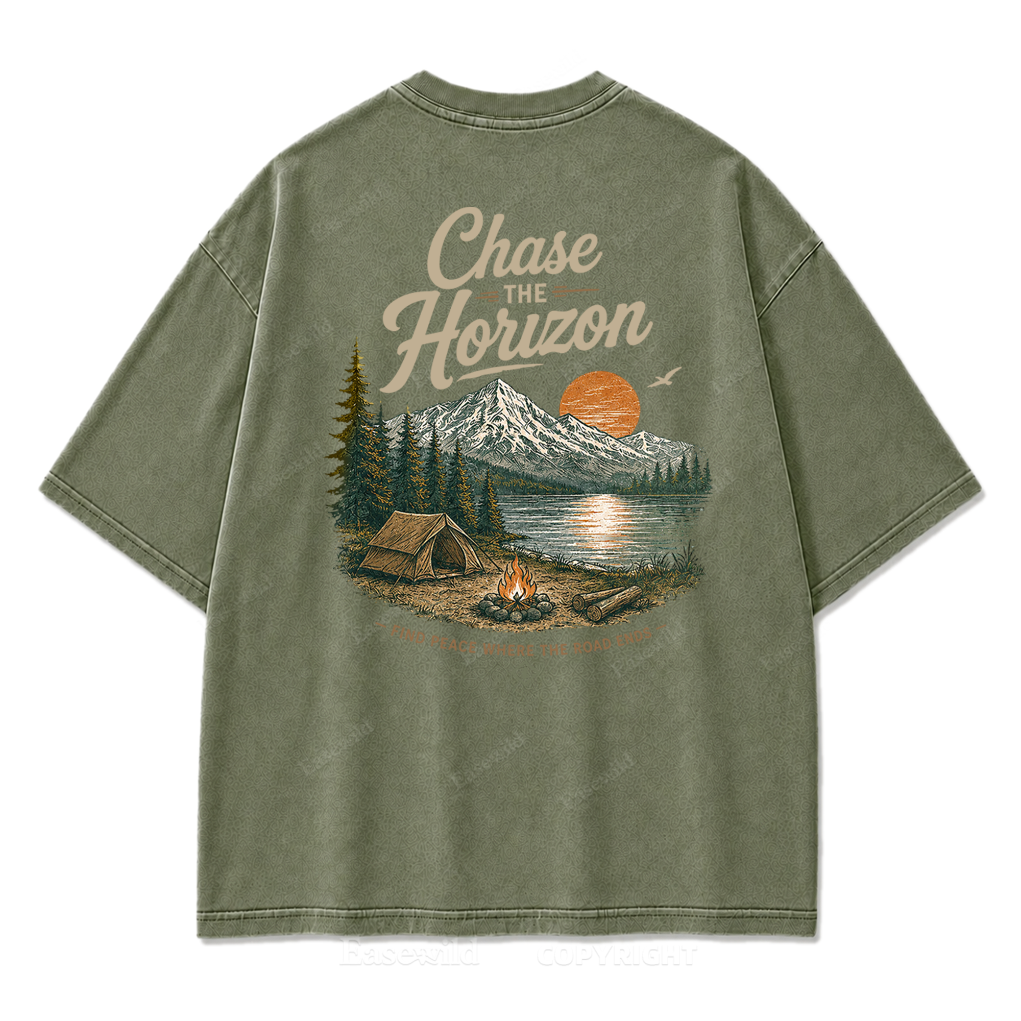 Horizon Escape See Verwaschener Print-Shirt