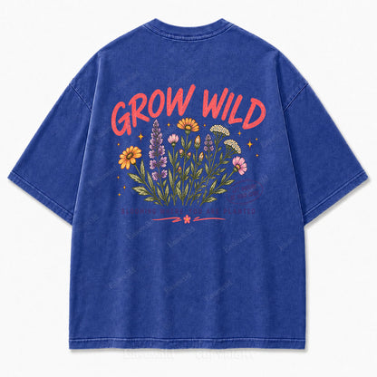 Grow Wild Wildflower Botanical Washed Graphic Tee