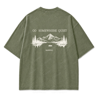 Go Somewhere Quiet Washed Print Tee