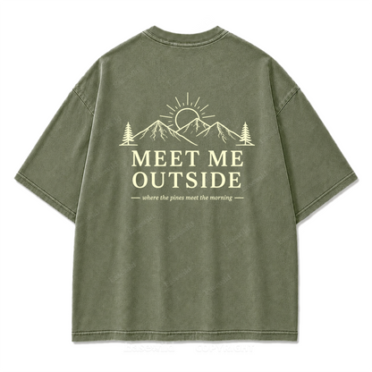 Meet Me Outside Sunrise Washed Print Tee