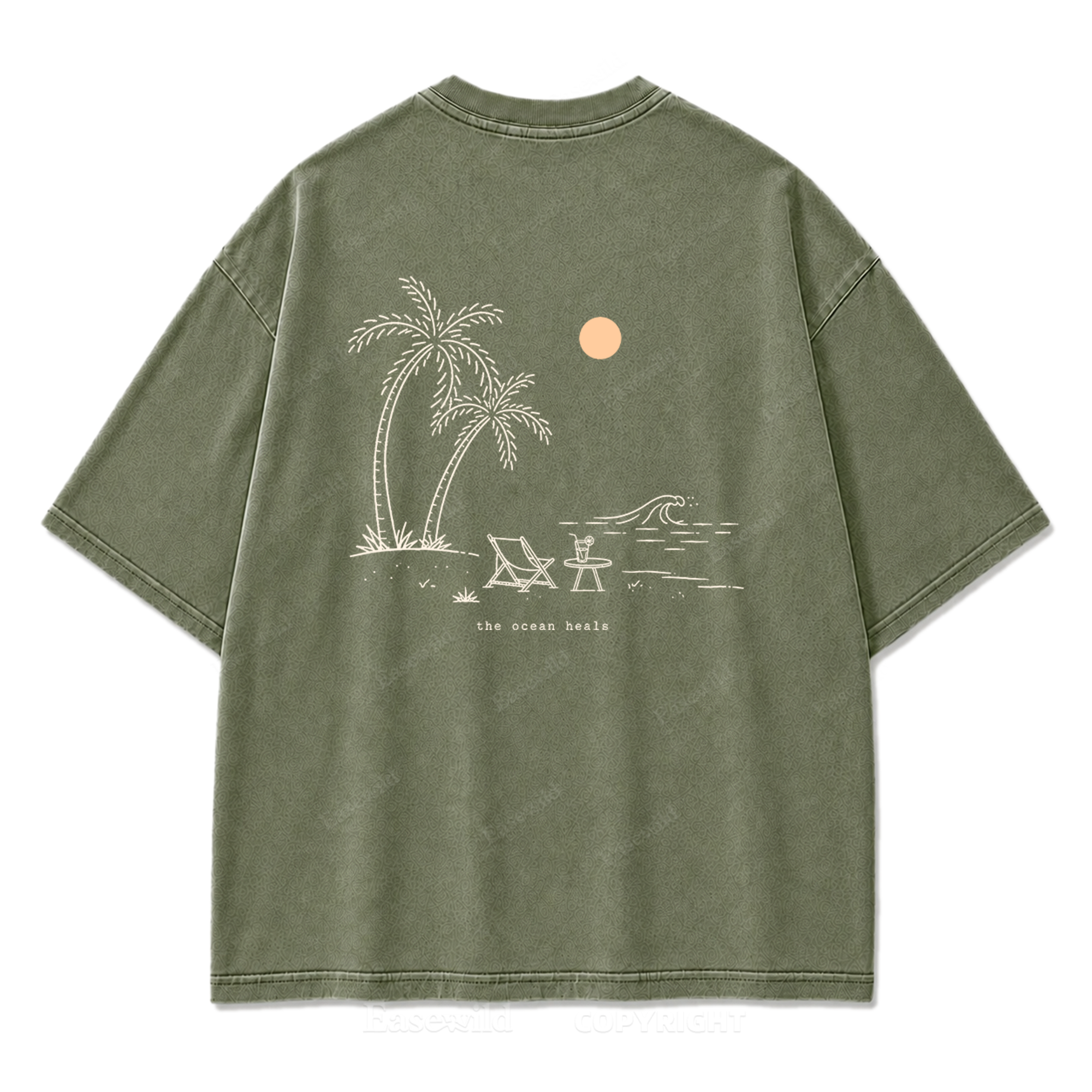 Das Meer heilt T-Shirt mit verwaschenem Aufdruck