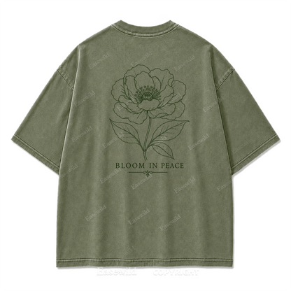 Bloom In Peace Floral Washed Print Tee