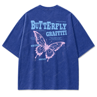 Butterfly Street Art Graphic Tee