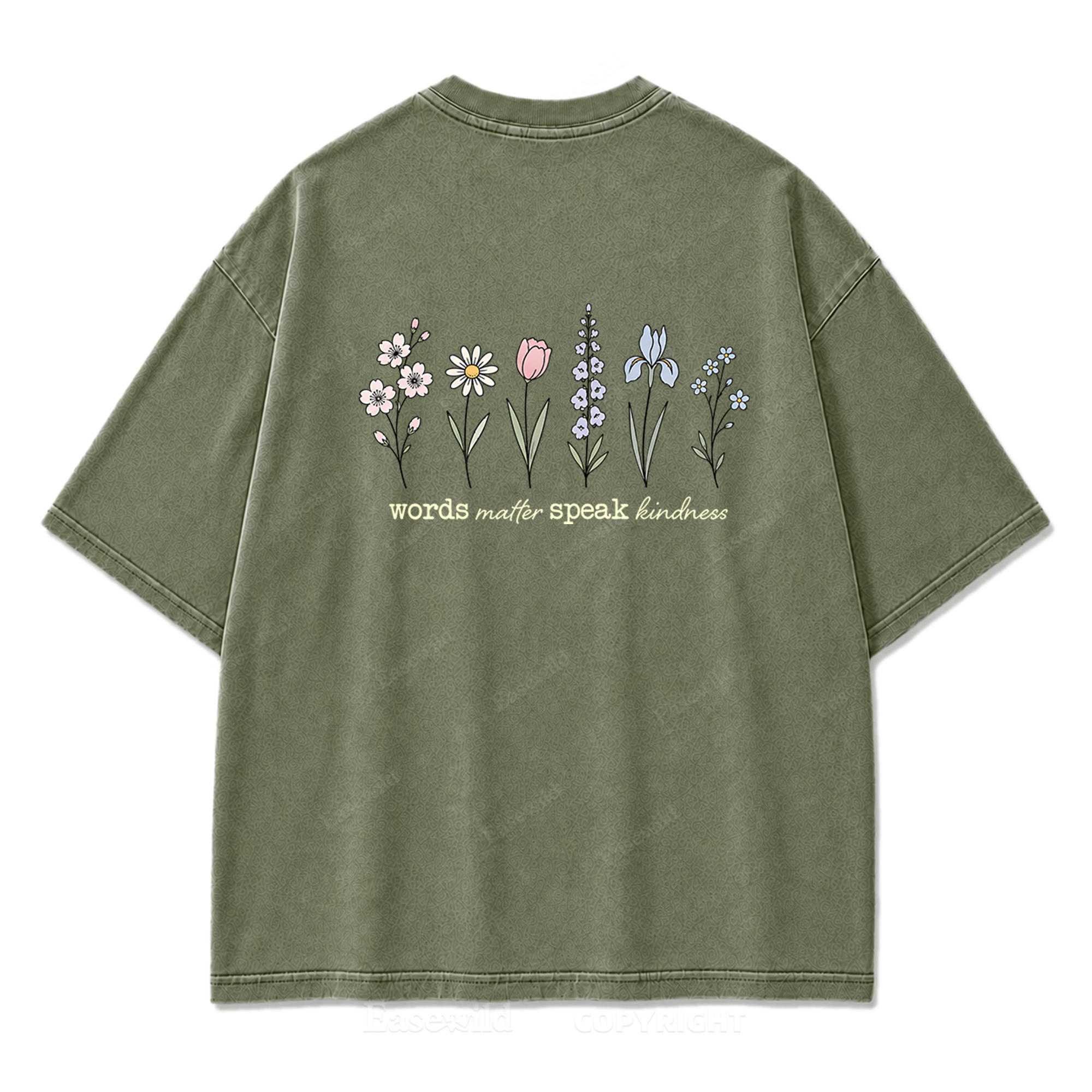 Worte zählen, sprich Freundlichkeit, T-Shirt mit Waschung