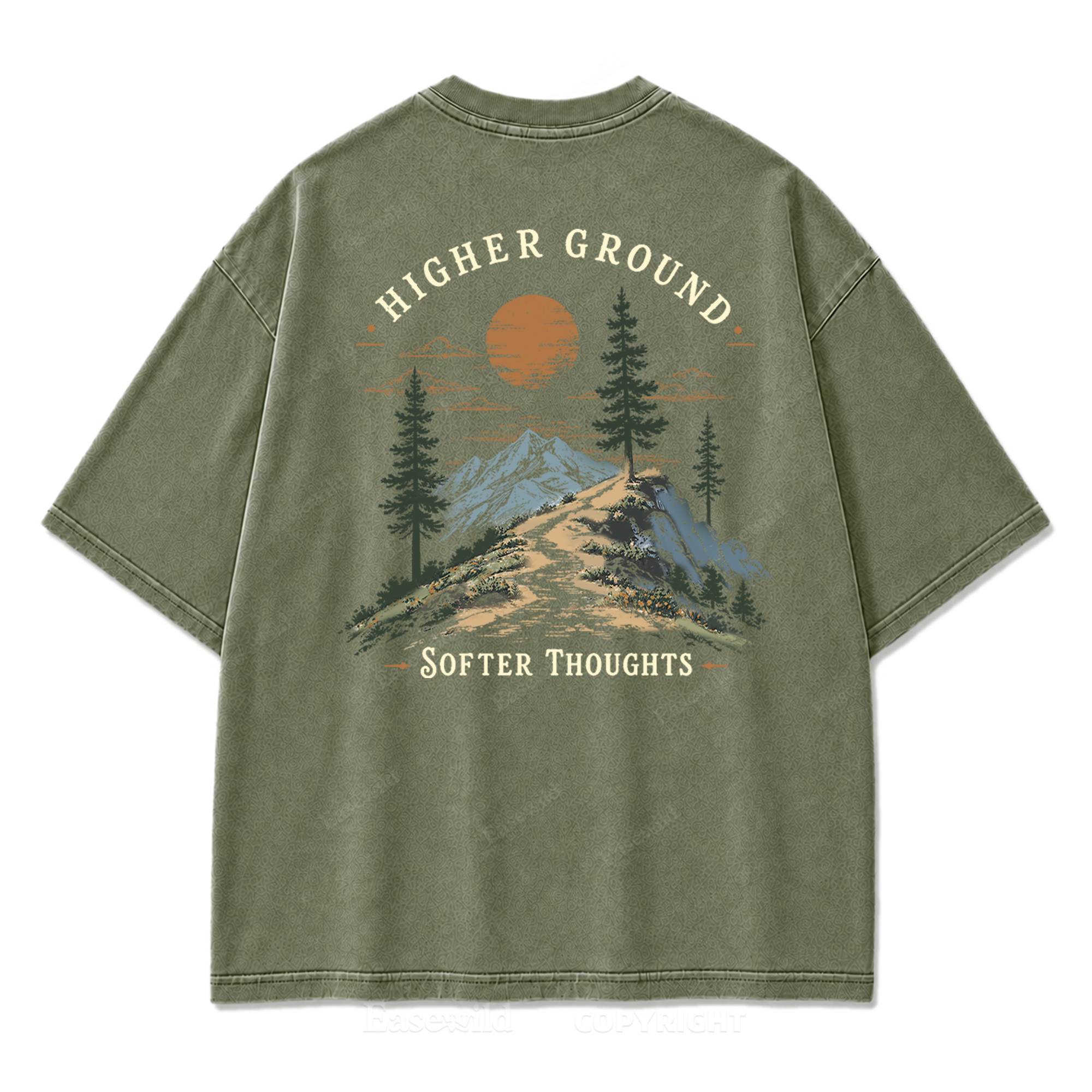 Higher Ground Softer Thoughts Washed Print T-Shirt