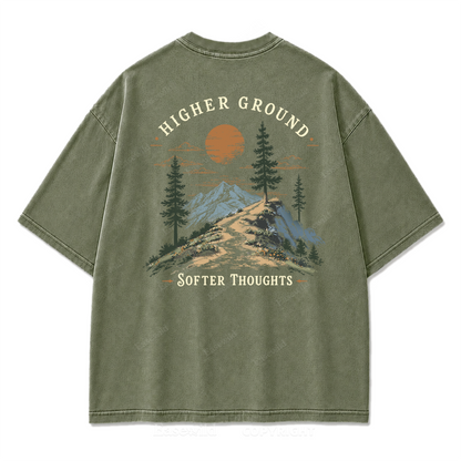 Higher Ground Softer Thoughts Washed Print T-Shirt