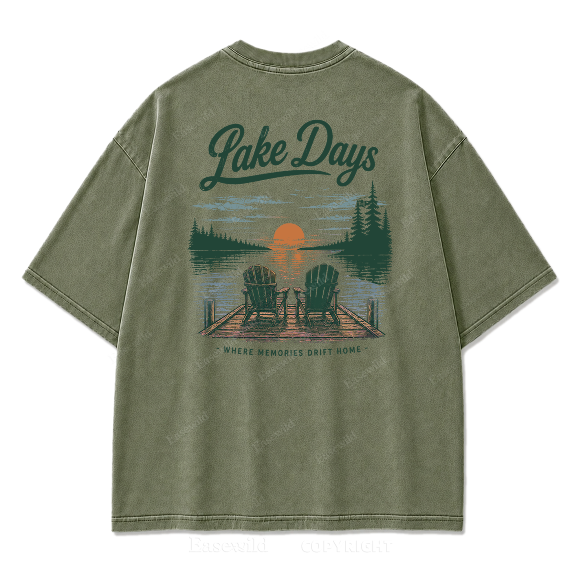 T-Shirt mit gewaschenem Aufdruck: Wo Seetage zu Erinnerungen werden