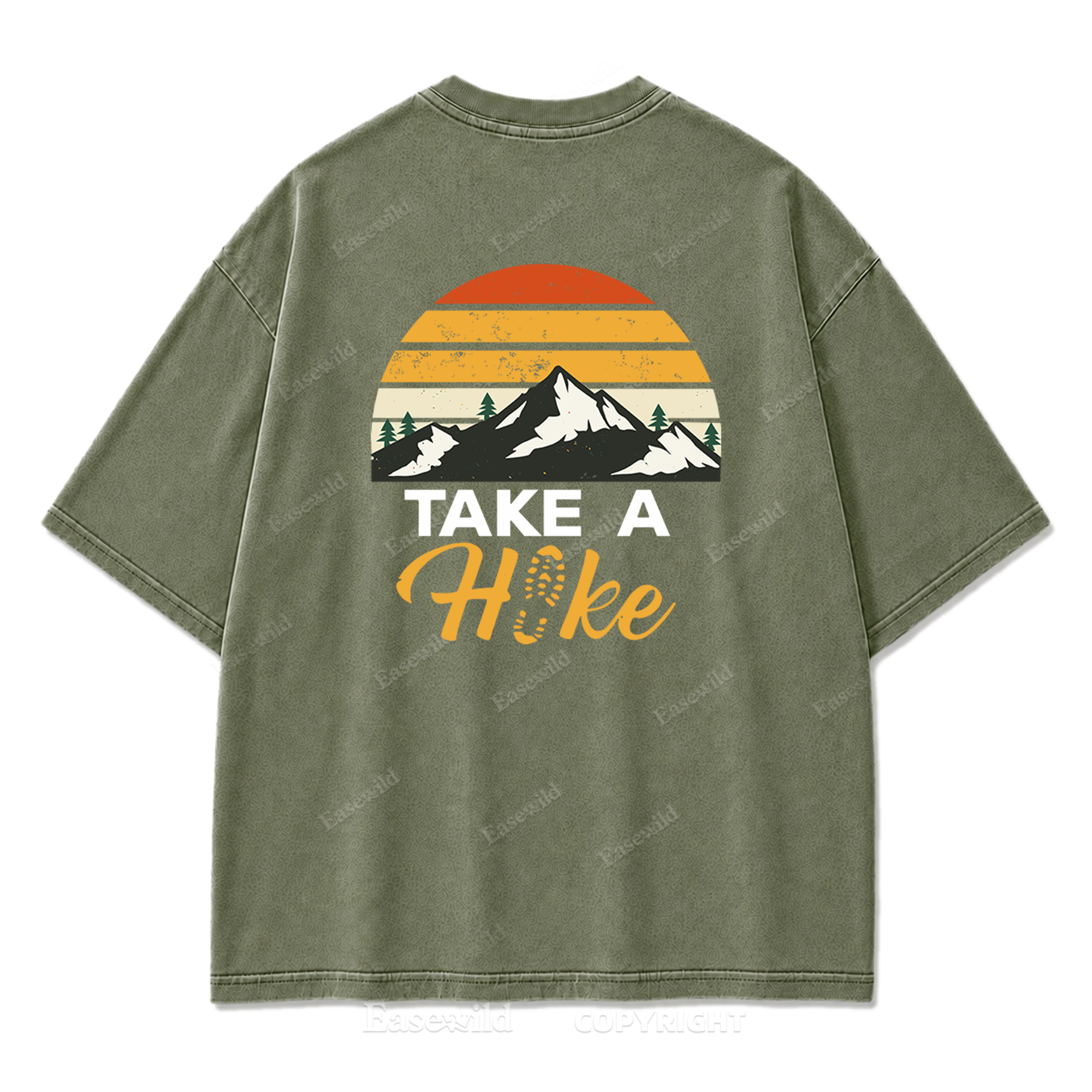 Trail Mood – Take A Hike Washed Print Tee