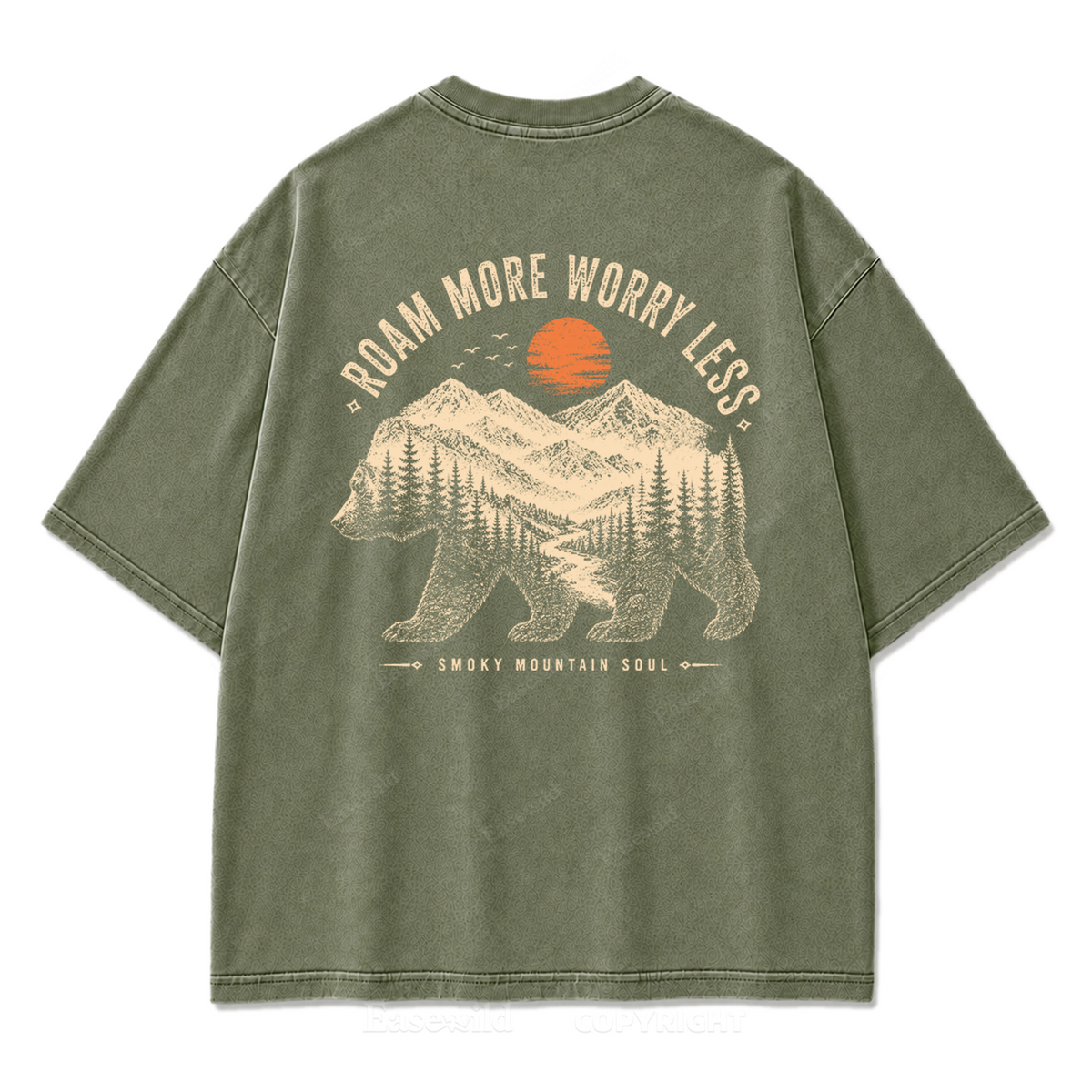 Roam More Worry Less Washed Print Tee