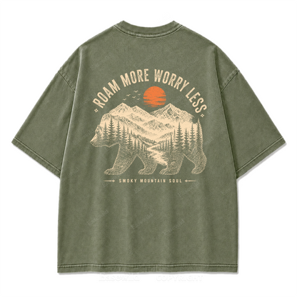 Roam More Worry Less Washed Print Tee