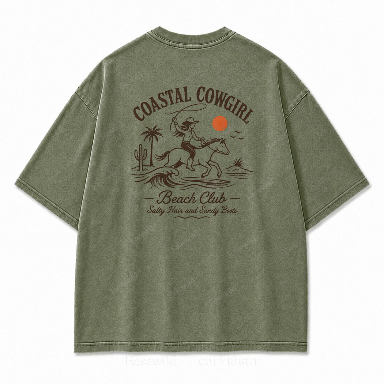 Coastal Cowgirl Club Washed Print Tee