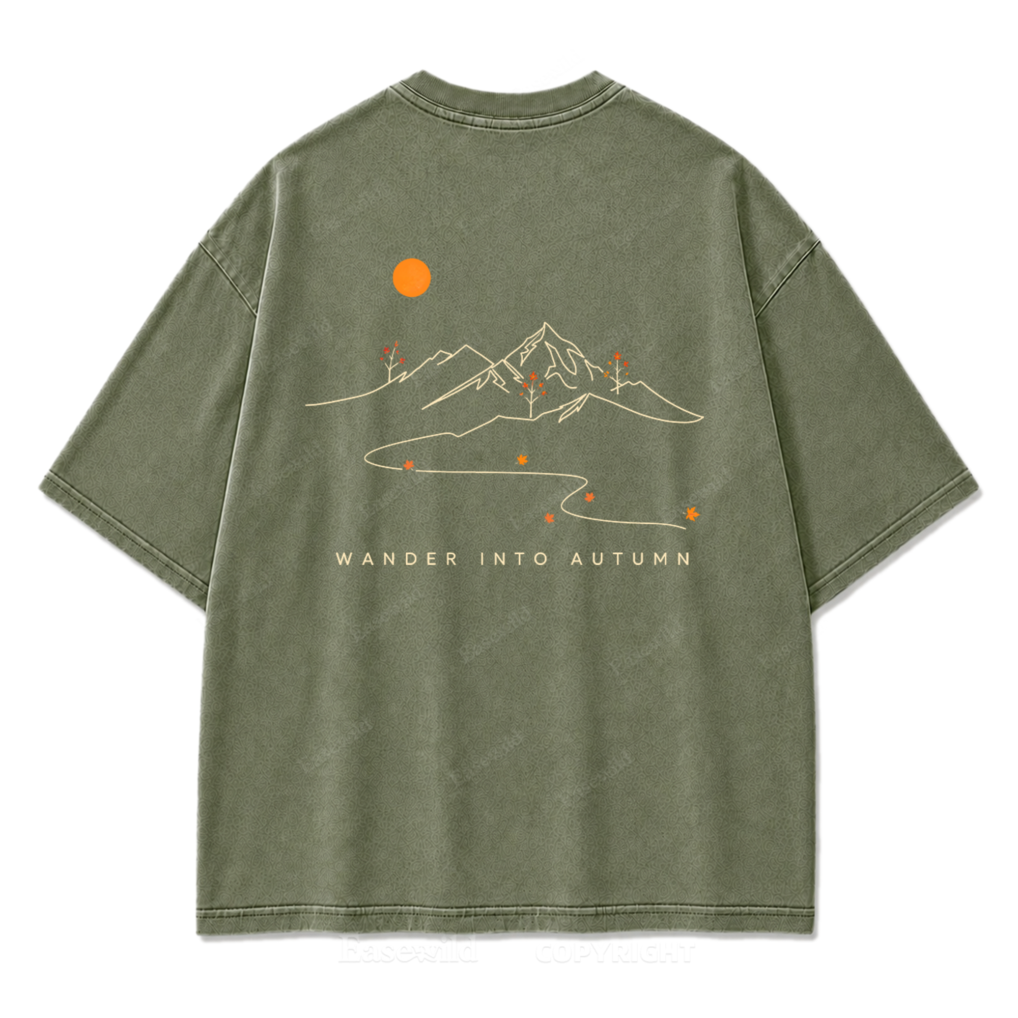 Wander Into Autumn Washed Print Tee