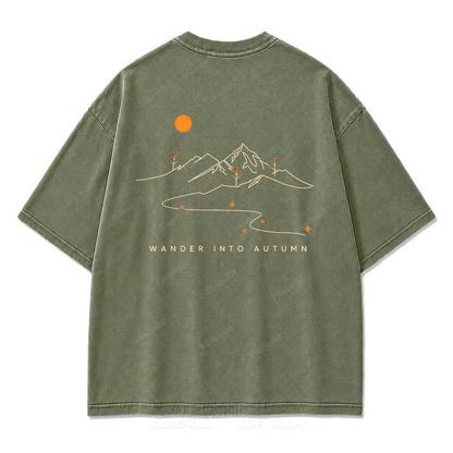 Wander Into Autumn Washed Print Tee