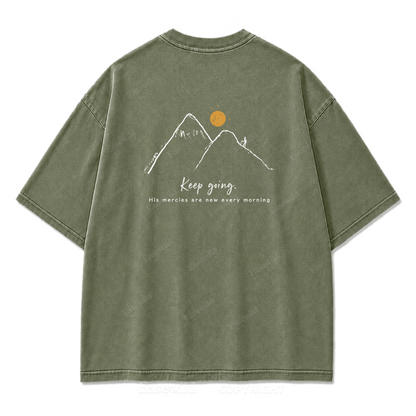 Keep Going Mountain Washed Print Tee